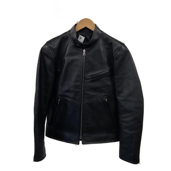 FREEDOM◆レザージャケット・ブルゾン/S/馬革/BLK/無地
