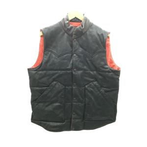 RRL◆ダウンベスト/L/レザー/BRW/LEATHER DOWN VEST