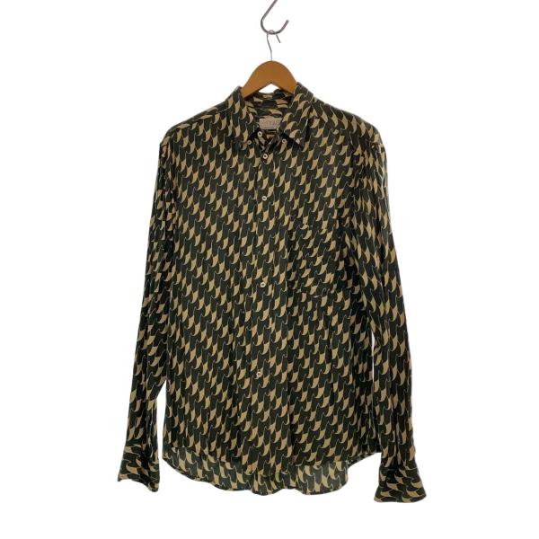 Bagutta◆長袖シャツ/40/レーヨン/GRN/総柄