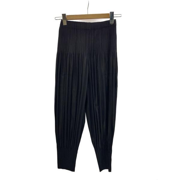PLEATS PLEASE ISSEY MIYAKE◆ボトム/3/ポリエステル/BLK/無地/PP0...