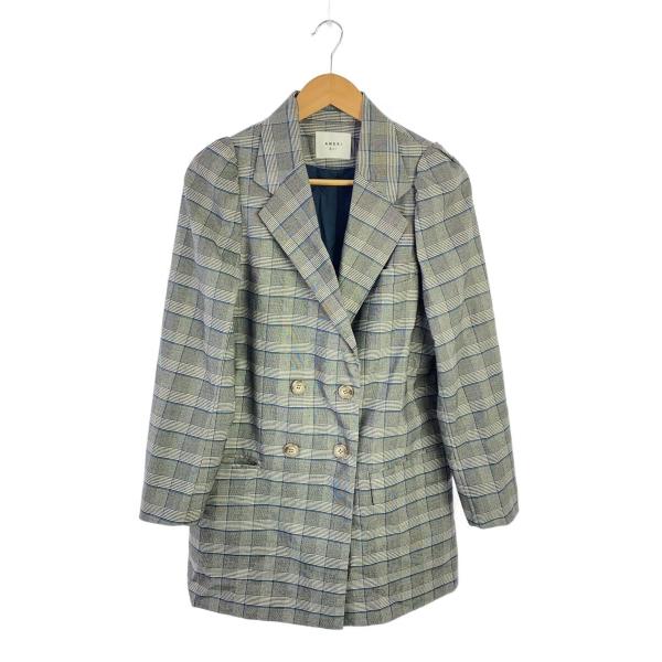AMERI◆テーラードジャケット/S/ポリエステル/GRY/チェック