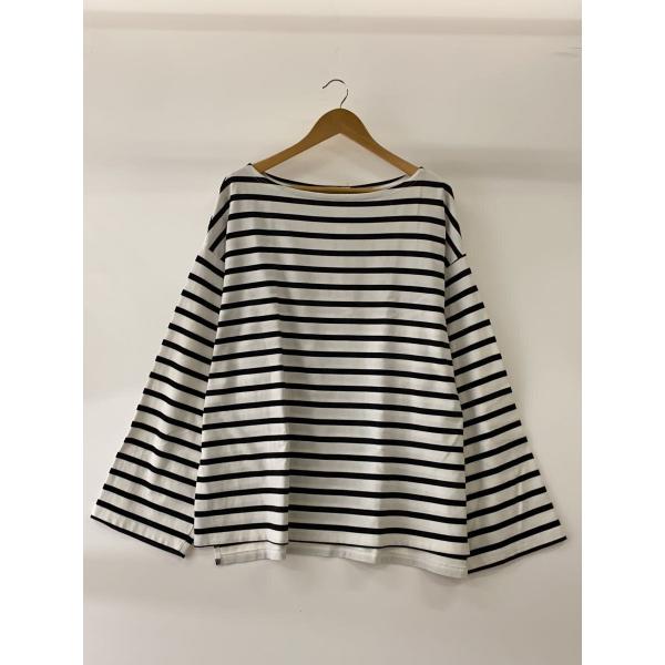 INTERIM◆長袖Tシャツ/5/コットン/WHT/ボーダー//