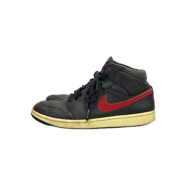 NIKE◆AIR JORDAN 1 MID/エアジョーダン1ミッド/ブラック/554724-009/...