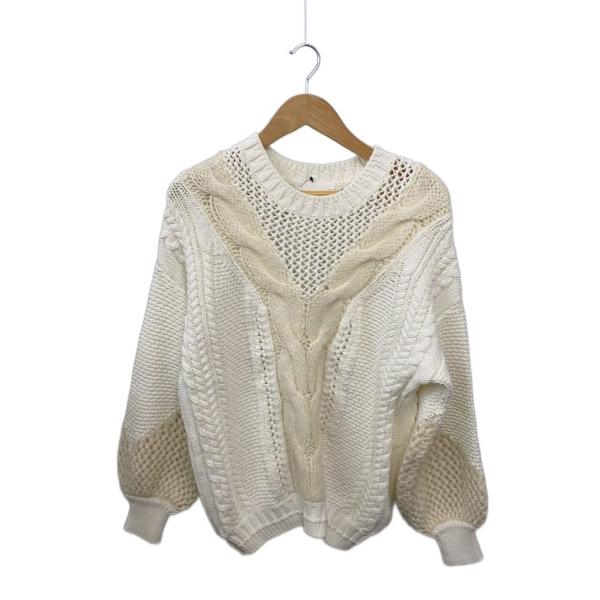 AMERI◆ニット・セーター(厚手)/FREE/コットン/WHT/01020131100