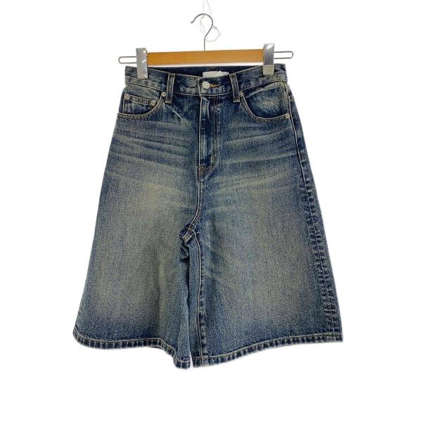 MOUSSY◆26SS/KNEE LENGTH/バミューダパンツ/0/デニム/IDG/無地/010J...