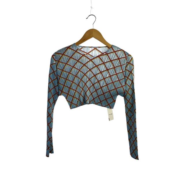 PLEATS PLEASE ISSEY MIYAKE◆長袖カットソー/FREE/ポリエステル/BLU...