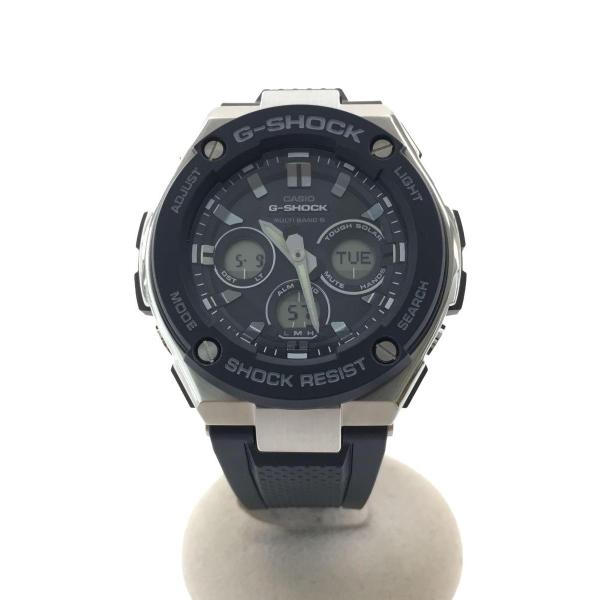 CASIO◆ソーラー腕時計・G-SHOCK/デジアナ/ラバー/BLK/BLK/GST-W300-1A...