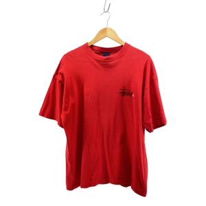 STUSSY◆Tシャツ/L/コットン/RED//OLD