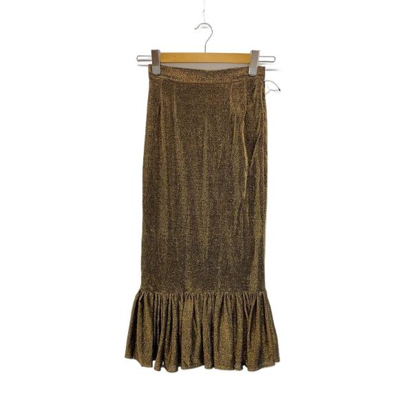 AMERI◆ロングスカート/S/ナイロン/GLD/028190290