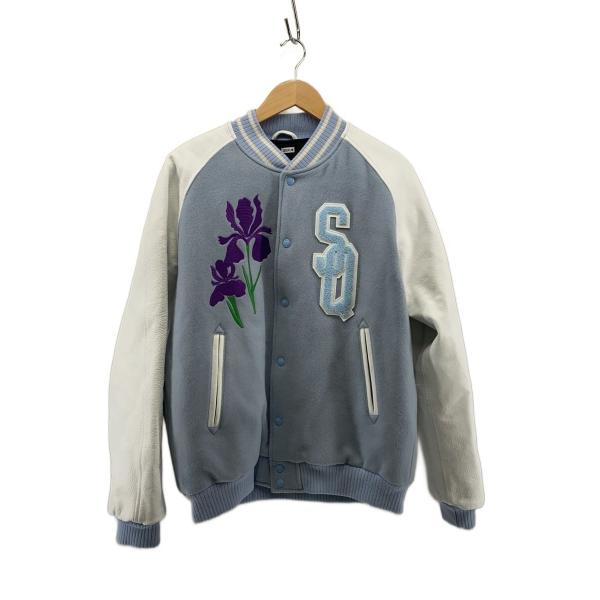 SEQUEL◆VARSITY JACKET/22aw/スタジャン/L/ウール/BLU/無地/SQ-2...