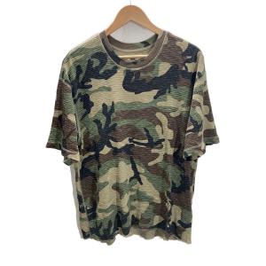 STUSSY◆PIGMENT DYED SS THERMAL/Tシャツ/L/コットン/KHK/カモフラ/1140368//