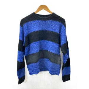 STUSSY◆25AW/MOHAIR STRIPE SWEATER/ニット・セーター/S/ナイロン/BLU/ボーダー/1172