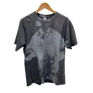 STUSSY◆25AW/PARIS TEE/Tシャツ/S/コットン/BLK//