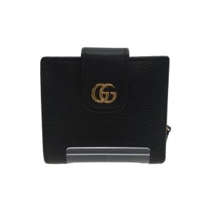 GUCCI◆2つ折り財布/レザー/ブラック/レディース/GGマーモント/523193｜セカンドストリートYahoo!店