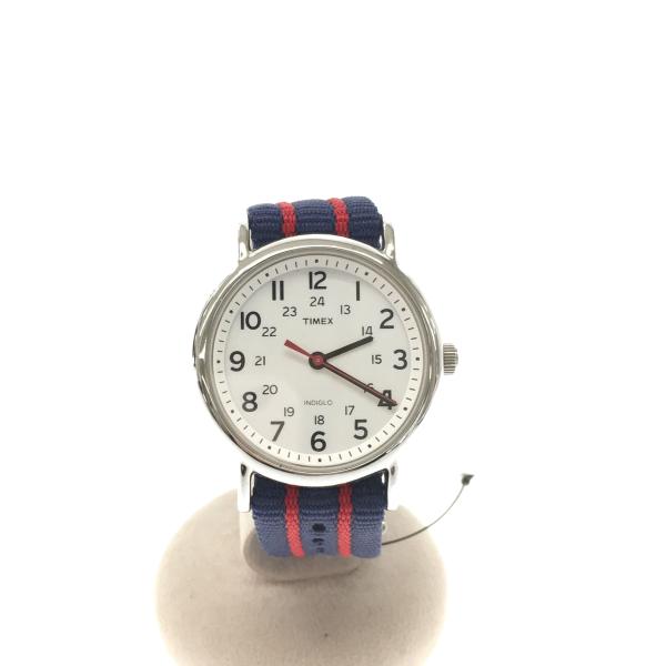 TIMEX◆クォーツ腕時計/アナログ/ホワイト/ネイビー/T2N747
