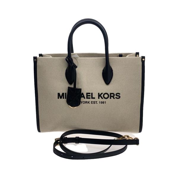 MICHAEL KORS◆トートバッグ/キャンバス/CRM/無地/35T2G7ZT7C