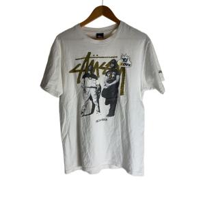 STUSSY◆Tシャツ/L/コットン/WHT/プリント//PHOTO