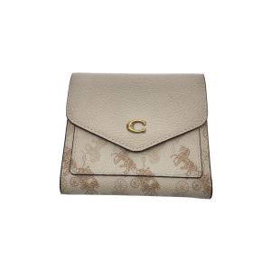 COACH◆3つ折り財布/PVC/ベージュ/レディース/C3161