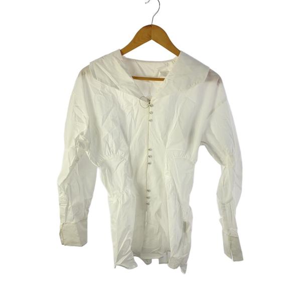 AMERI◆長袖シャツ/FREE/ナイロン/WHT/0224206461580