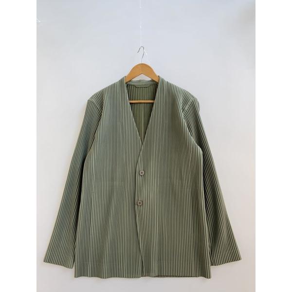HOMME PLISSE ISSEY MIYAKE◆ジャケット/3/ポリエステル/GRN/HP53J...