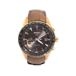 SEIKO◆アストロン/GPSソーラー腕時計/アナログ/レザー/BRW/BRW/8X22-0AG0-...