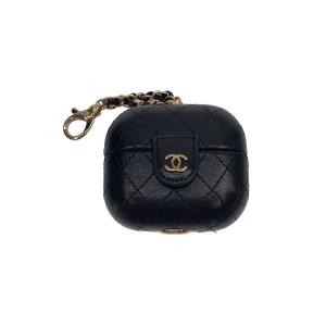 CHANEL◆服飾雑貨/--/BLK/無地/レディース/Airpodsケース