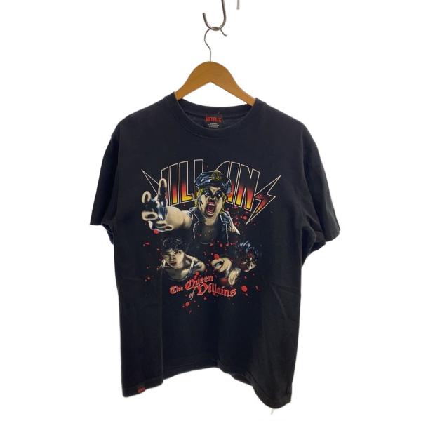 NETFLIX/極悪女王/Tシャツ/L/コットン/BLK/nem-84060-c//