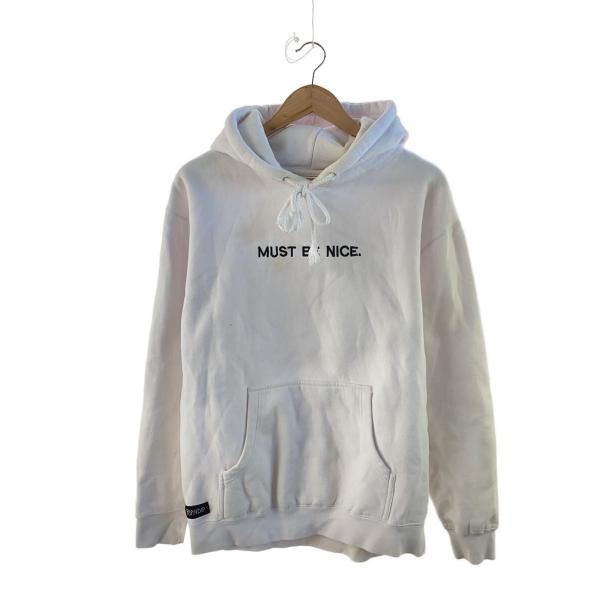RIPNDIP◆パーカー/M/コットン/WHT/首袖汚れ/腹部にシミ