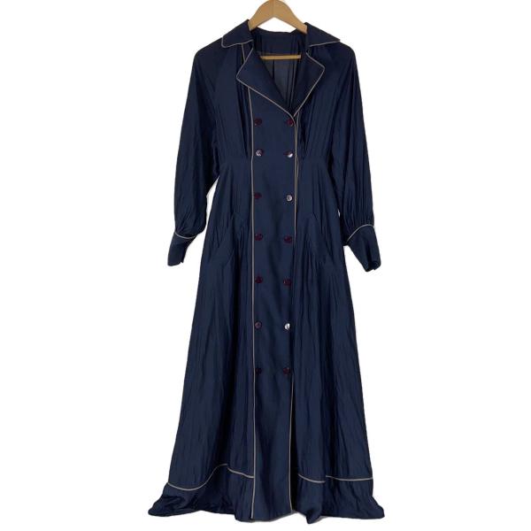 AMERI◆長袖ワンピース/M/ポリエステル/NVY/無地/01010530440//