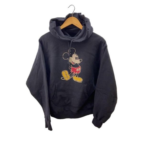 BOWWOW◆MICKEY MOUSE HOODIE/M/コットン/BLK/BW2302-MMH