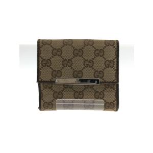 GUCCI◆2つ折り財布/キャンバス/BRW/総柄/レディース/112664・1408