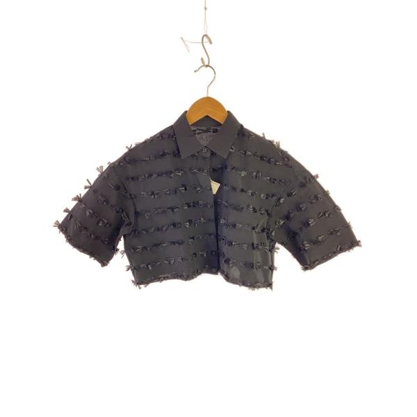 AMERI◆半袖シャツ/S/コットン/BLK/02410480380