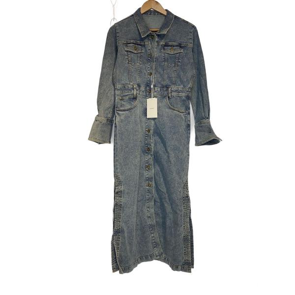 AMERI◆シャツワンピース/S/コットン/IDG/無地/0124205610770