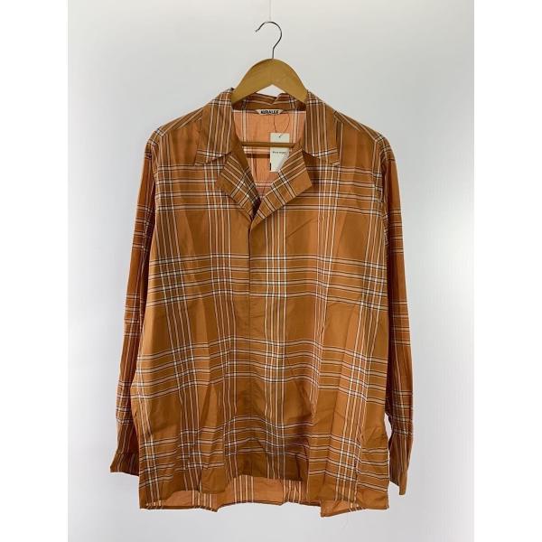 AURALEE◆長袖シャツ/4/コットン/ORN/チェック/A25SS02TC//