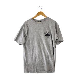 STUSSY◆00s/NEW SLICK FLAVOR/Tシャツ/L/コットン/GRY//OLD