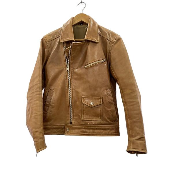 FREEDOM◆ダブルライダースジャケット/ゴートスキン/S/山羊革/BRW