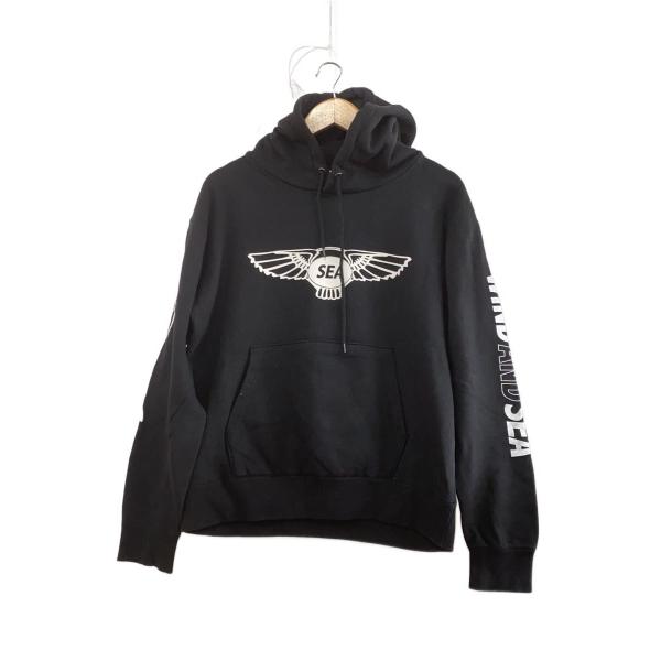 WIND AND SEA◆×DEVILOCK/コラボ フーディー/パーカー/M/コットン/BLK/W...