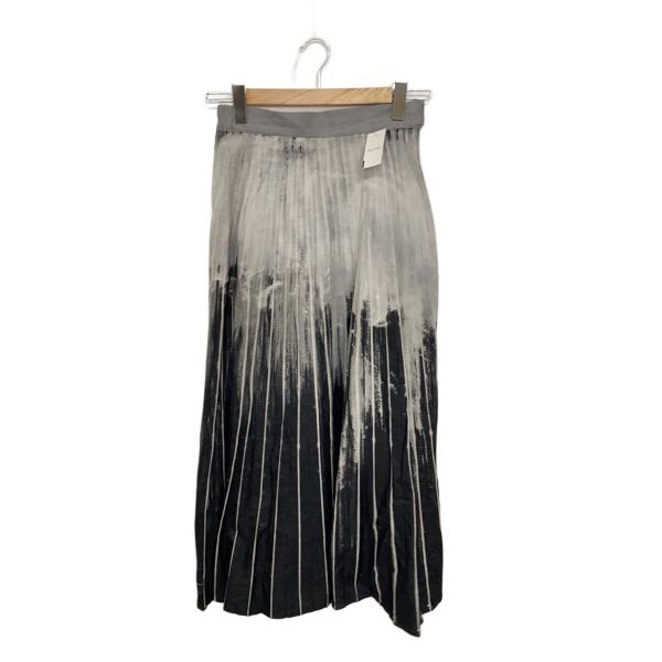 AMERI◆UNEVEN DYEING PLEATS SKIRT/ロングスカート/M/コットン/01...