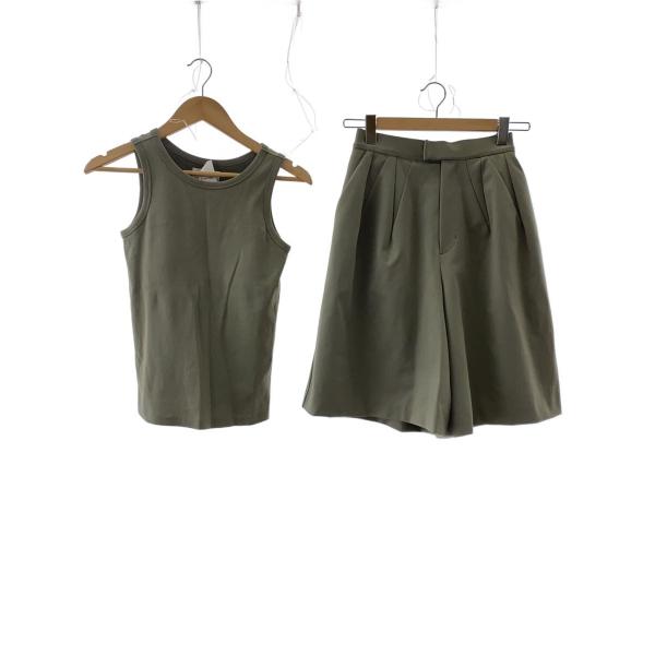 AMERI◆OTONA HALF PANTS WITH TANK SETUP/S/コットン/KHK/...
