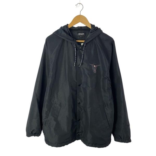 RIPNDIP◆HELL PIT HOODIE COACH JACKET/L/ポリエステル/BLK