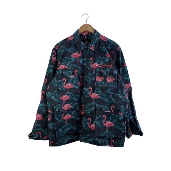 ELVIRA◆FLAMINGO B.D.U JAKET/M/コットン/GRY/総柄