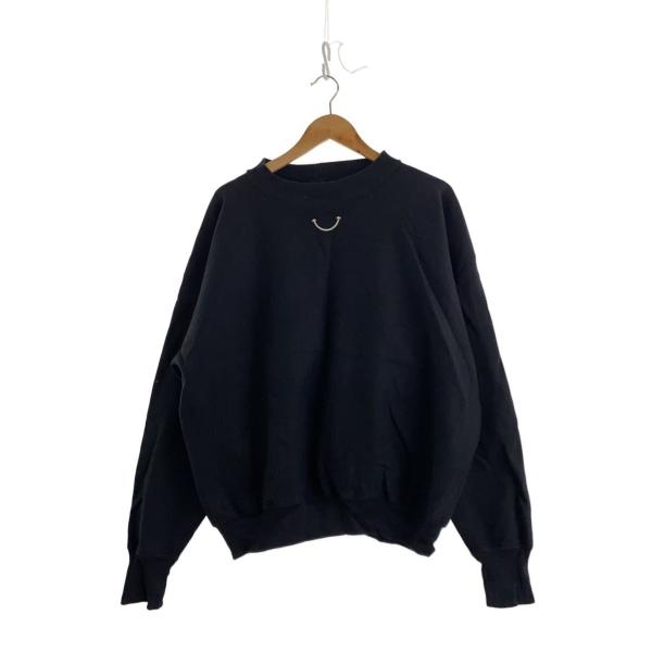READYMADE◆M-NECK SWT SMILE/モックネック/スウェット/L/コットン/BLK...