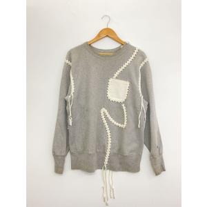 MASU◆WAVING BRAID SWEAT/スウェット/リメイクデザイン/46/コットン/GRY/MFSS-CS0121G