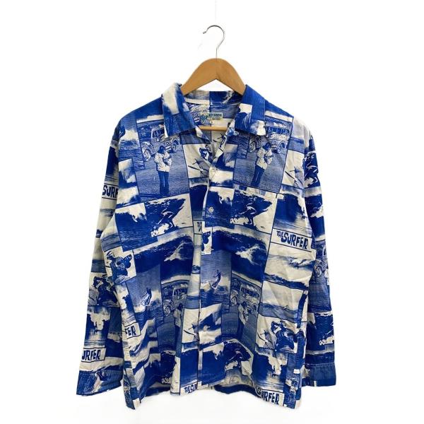 SUN SURF◆長袖シャツ/L/コットン/BLU/JS21905