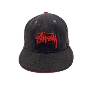 STUSSY◆×NEW ERA/キャップ/7 1/2/ポリエステル/GRY/メンズ//