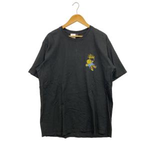 STUSSY◆Tシャツ/L/コットン/BLK/プリント//