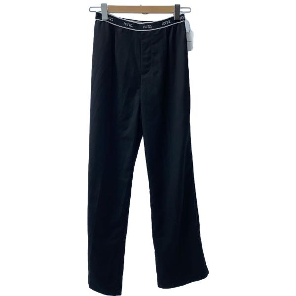 AMERI◆LOGO TAPE STRAIGHT PANTSボトム/M/ポリエステル/BLK/無地/...