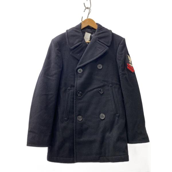 US.NAVY◆80s/ピーコート/36R/ウール/BLK/ブラック/無地/8405-01-154-...