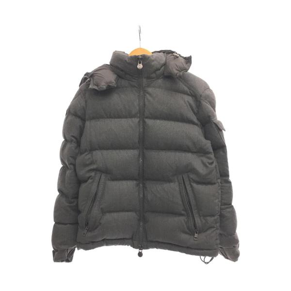 MONCLER◆ダウンジャケット/2/ウール/GRY/無地/モンジュネーブル/MONCLER モンク...