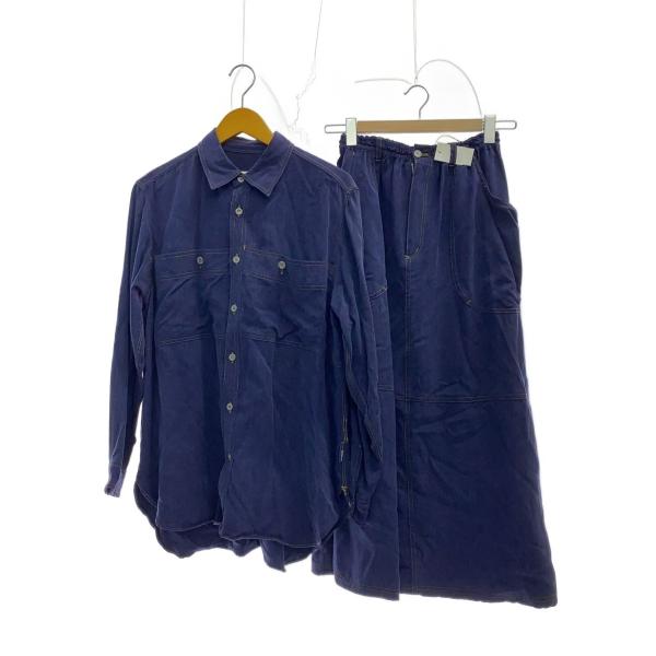 HAI SPORTING GEAR◆80s・セットアップ/M/テンセル/NVY/無地/811782